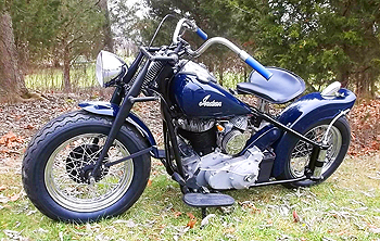 1948 dark blue bobber L front autumn leafs